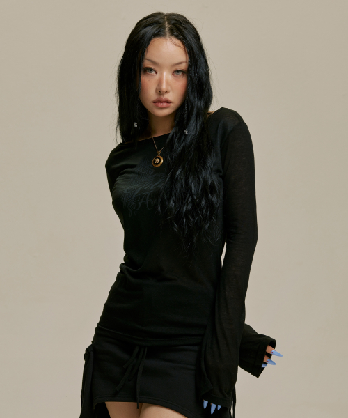 GILA ARCHIVE ♥ STAR WING SHEER LONG SLEEVE /追跡付 길라아카이브(GILAARCHIVE) STAR WING SHEER LONG SLEEVE_GY