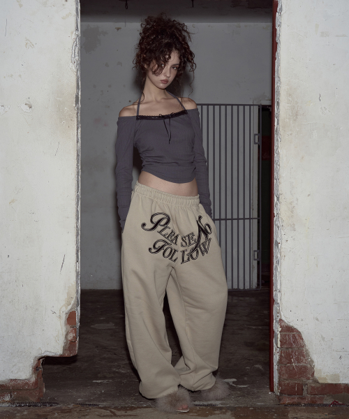 ◇Pleasenofollow◇ Juni Lace Shirring Halter Top Charcoal 플리즈노팔로우(PLEASENOFOLLOW) Juni Lace Shirring Halter Top