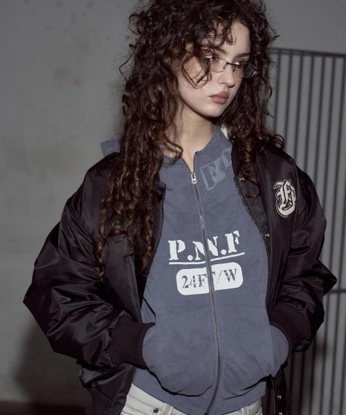 PLNF Logo Varsity Jacket (Black)