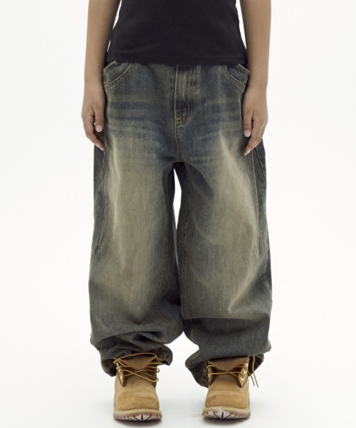 테이크이지 키즈() 자이언트핏 데님 팬츠(옐로우블루) 상품 이미지