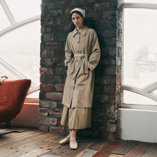 PM_Long solid цвет trench coat_2color
