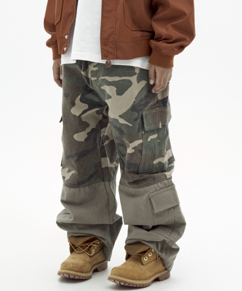테이크이지 키즈() 콤비네이션 립스탑 카고 팬츠 (카모베이지) 상품 이미지