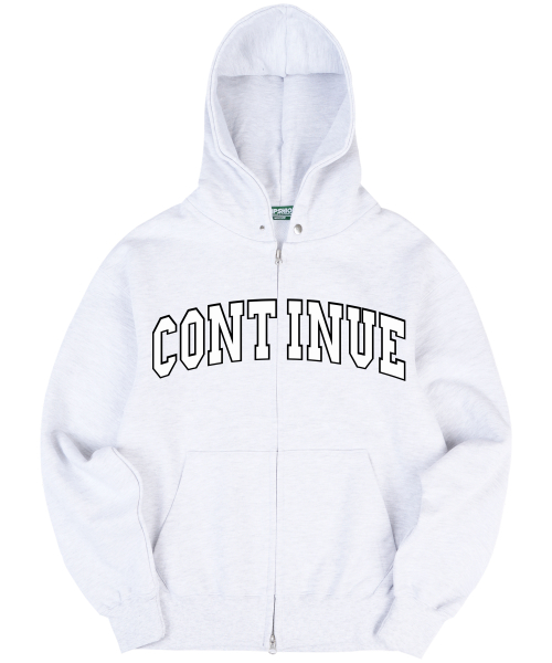 Худи на молнии 2way Continue Varsity Logo Heavy Weight - White