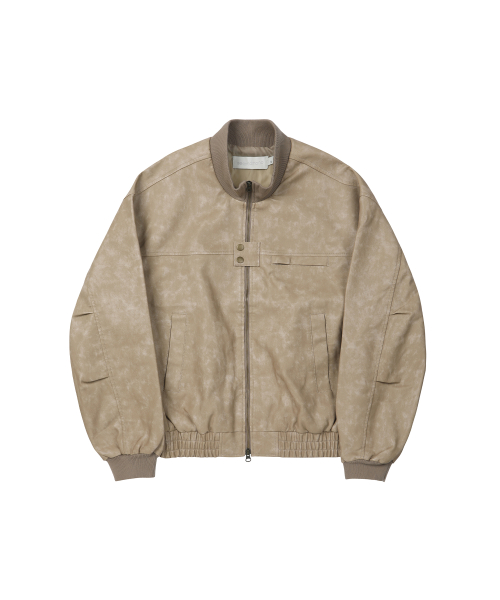 Washed Faux Leather Blouson [BEIGE]_SEJK024BEIGE