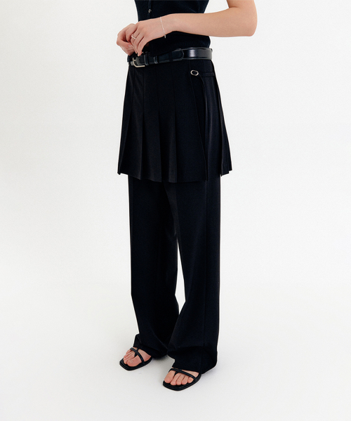 Bolin плиссированные многослойные брюки Black / BOLIN PLEATED LAYERED PANTS BLACK