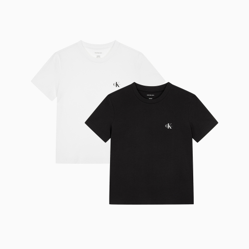 캘빈클라인 진() 여성 레귤러핏 모던로고 2PK 반팔티셔츠 47AB819 UB1 상품 이미지