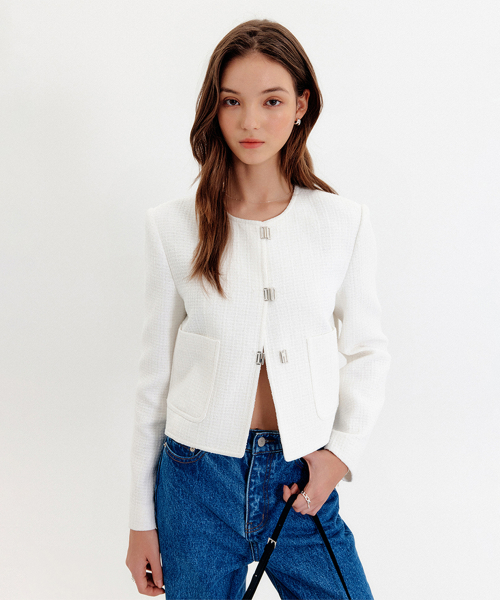 Твидовый жакет ELLA TWEED JACKET Ivory