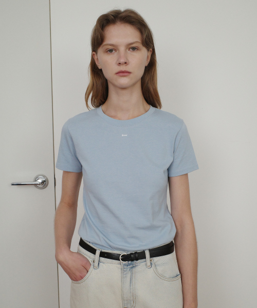 BASIC ENOR CROP T-SHIRT - BLUE