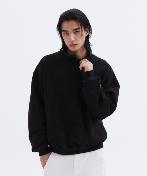 Свитшот с круглым вырезом Stand - BLACK