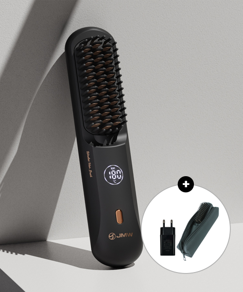 제이엠더블유(jmw) 볼륨온 무선 브러쉬 빗 고데기 매직기 음이온 정전기방지 어댑터 패키지
