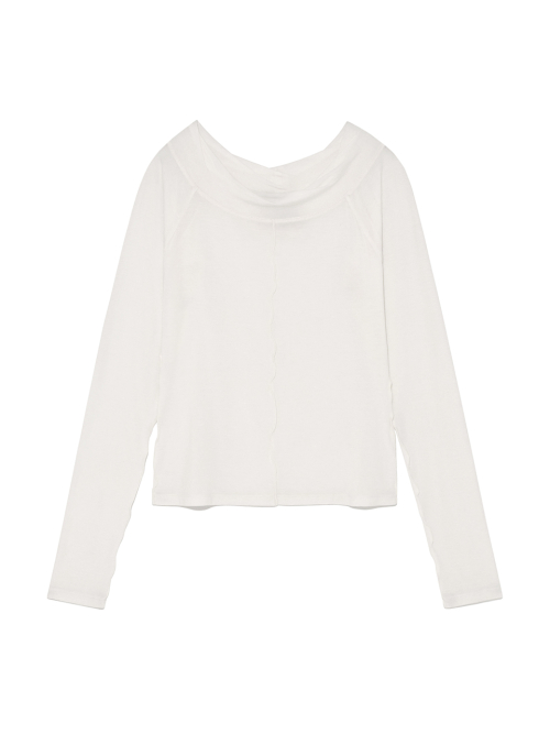 WIDE NECK RAGLAN LONG SLEEVE IN IVORY