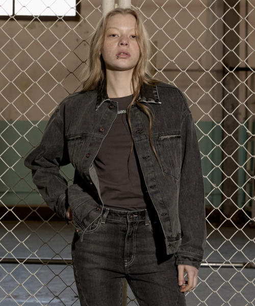 Куртка деним серая полусвободная Trucker 5111 Fade Wash