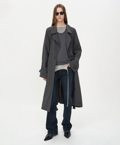Легкий нейлоновый тренч Dark Grey