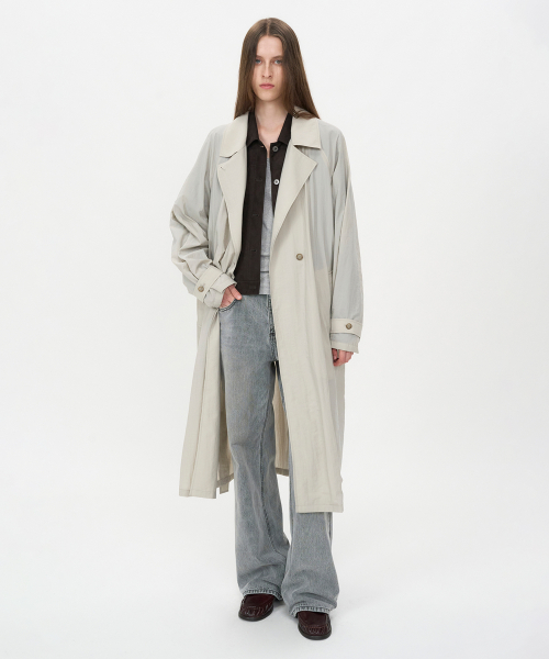 Прозрачный нейлоновый тренч ASH BEIGE
