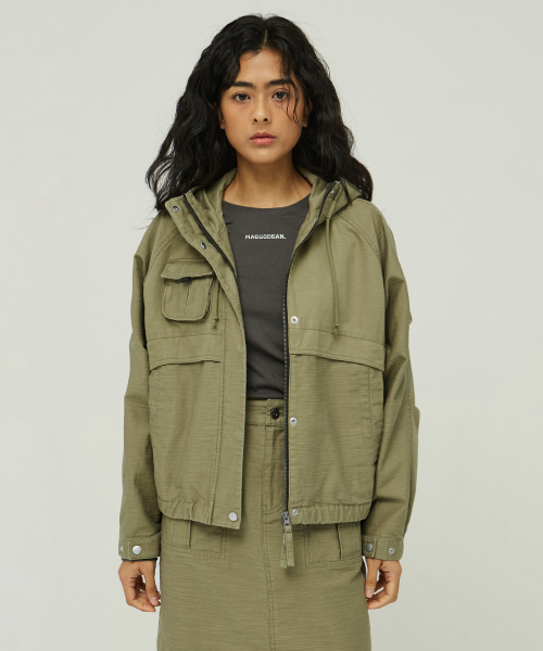Сатиновый бомбер оверсайз Bethany 5655 Khaki