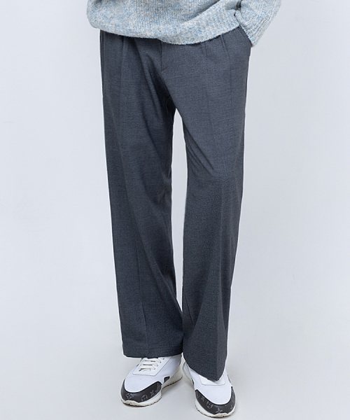 Широкие брюки Elegant Double-Pleated Wide Trousers (Dark Grey)