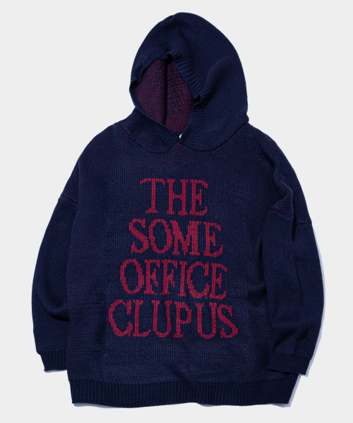 Оверсайз худи-трикотаж с надписью Essential Some Office Club [Navy]