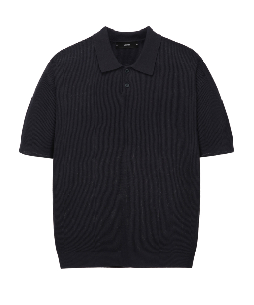 일꼬르소() 에센셜 카라 반팔 니트 다크네이비 IESW5E501N3 상품 이미지