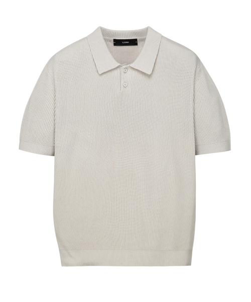 일꼬르소() 에센셜 카라 반팔 니트 크림 IESW5E501CR 상품 이미지