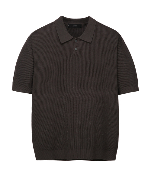 일꼬르소() 에센셜 카라 반팔 니트 콘크리트그레이 IESW5E501CG 상품 이미지