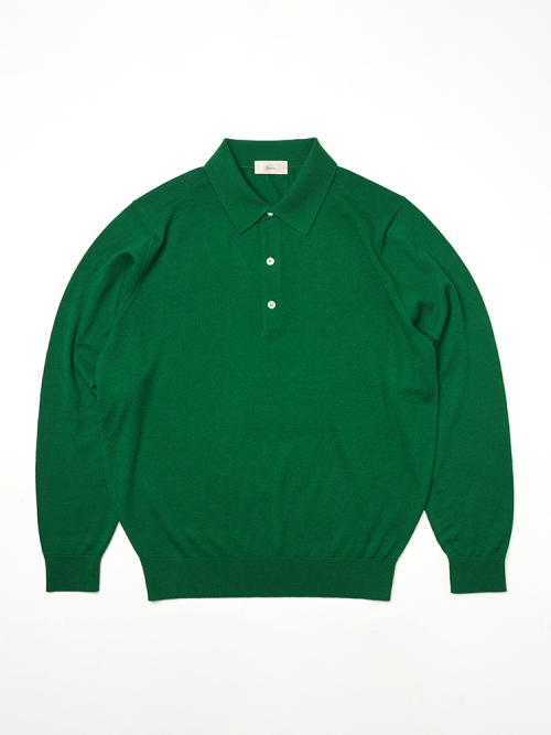 25SS Cashtouch Long Sleeve Polo Knit Green