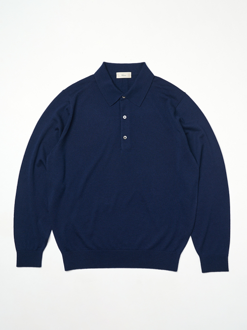 25SS Cashtouch Long Sleeve Polo Knit Dark-Navy