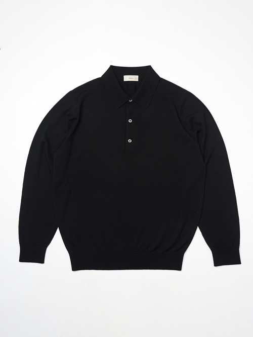 25SS Cashtouch Long Sleeve Polo Knit Black