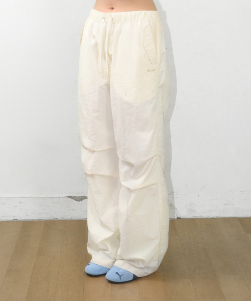 NYLON WIDE PANTS IVORY