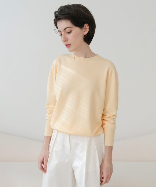 Double Point Round Neck Knitwear (5colors)