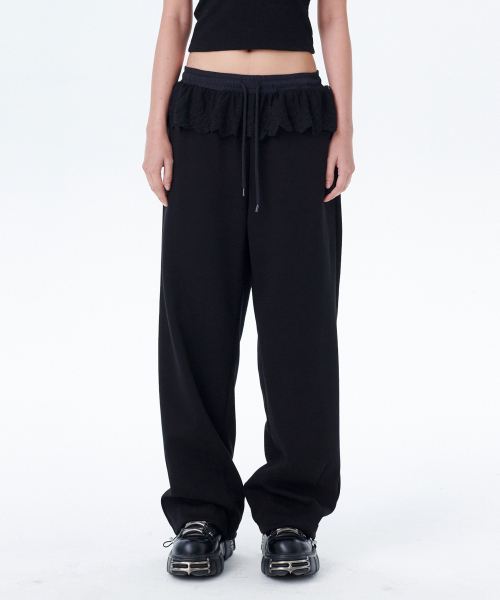 Кружевные спортивные штаны (Black)