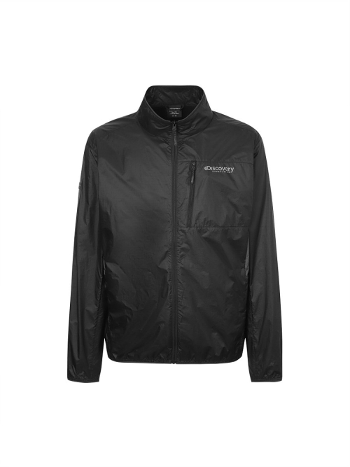 Мужская ультралегкая ветровка рипстоп с высоким горлом (BLACK)
