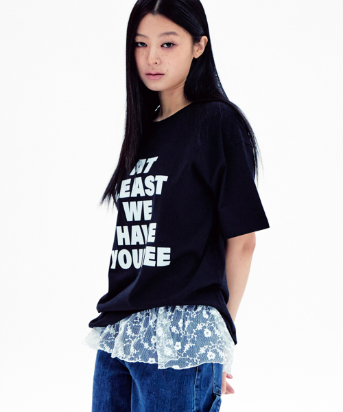 LETTERING OVER FIT T-SHIRTS BLACK