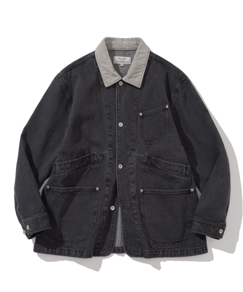 Denim chore jacket 12.5oz black washed