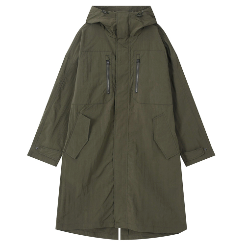 Длинная парка с капюшоном Khaki