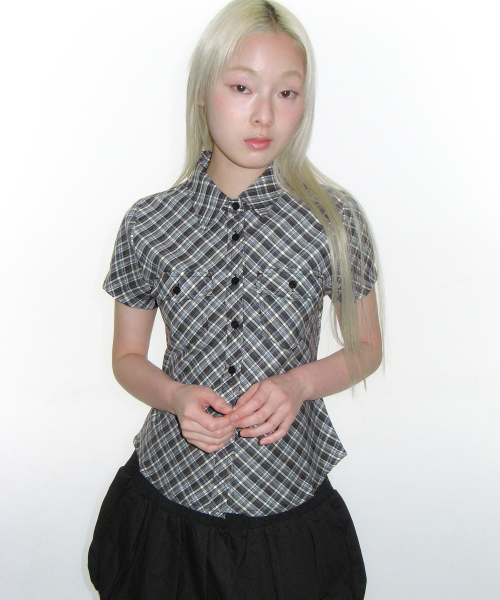 CHECK SHORT SLEEVE SHIRTS NAVY