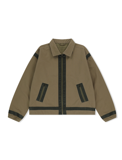 Tape Detail Canvas Jacket Khaki