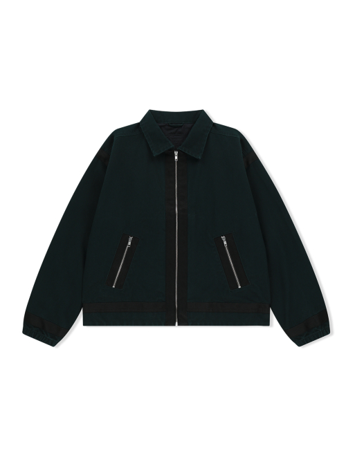 Tape Detail Canvas Jacket Black
