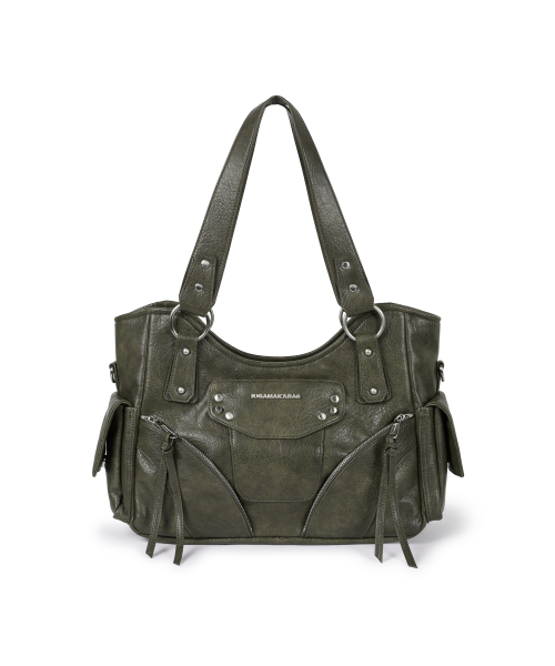 MUSINSA | IUGAMAKARAS Studded Leather Shoulder Bag