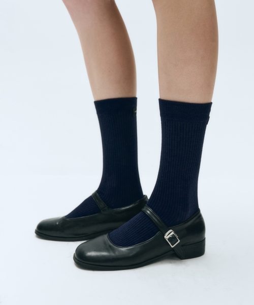 마리떼 프랑소와 저버() W BASIC MIDDLE SOCKS navy 상품 이미지