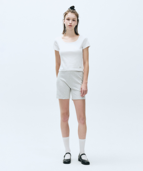 마리떼 프랑소와 저버() W BASIC SLIM SHORTS light heather gray 상품 이미지