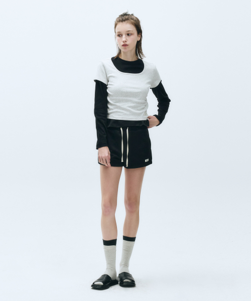 마리떼 프랑소와 저버() W BASIC SWEAT SHORTS black 상품 이미지