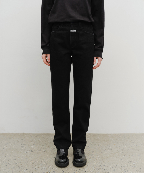 마리떼 프랑소와 저버() [고윤정 착용] W SLIM STRAIGHT DENIM PANTS matt black 상품 이미지