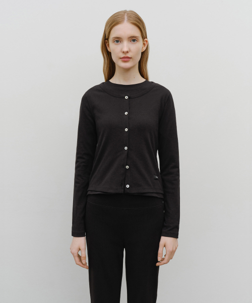 마리떼 프랑소와 저버() W BASIC COTTON CARDIGAN black 상품 이미지