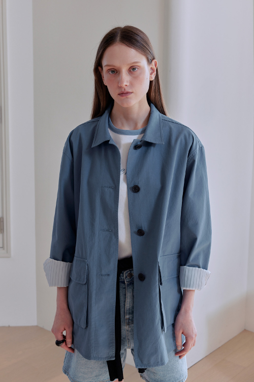 VINTAGE FRENCH WORK JACKET (BLUE)