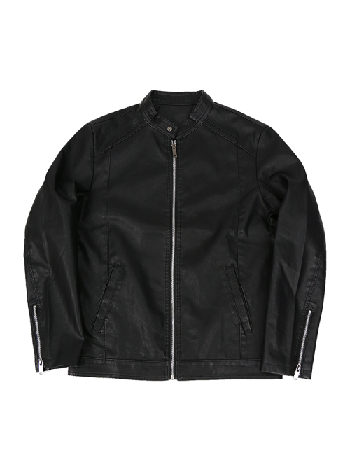 Мужская куртка из экокожи на молнии LJP120 Black