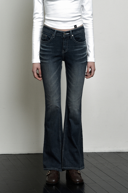 SYNERJYN☆ベビモン アヒョン着用SAND CAT WASHING DENIM PANTS 시너진(SYNERJYN) CAT WASHING DENIM PANTS DEEP BLUE - 사이즈