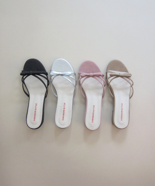 썸웨어버터(SOMEWHEREBUTTER) Sally Ribbon Mule - 4Color