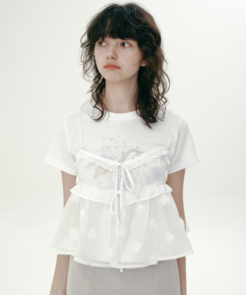 ROSE FRILL BUSTIER (WHITE)
