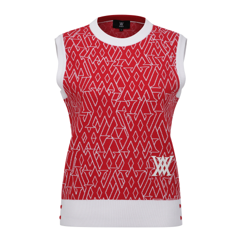 WOMEN SP LOGO PATTERN KNIT VEST_RE