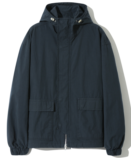 Парка-шелл CN washed с капюшоном, Navy